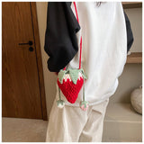 CUTE NEW CROCHET STRAWBERRY BAG_CWAB2399