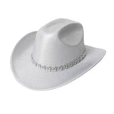 LASER STRIPE WESTERN COWBOY HAT WITH RHINESTONES_CWAH3654