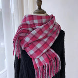 PLAID TASSEL SCARF FOR WOMEN RETRO WINTER WARMTH_CWASC1454