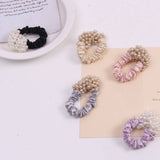 NEW SIMPLE PEARL SCRUNCHIE CUTE FRESH HAIR TIE_CWAHA6774