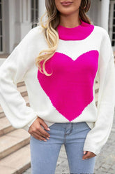 Women Super Big Love Loose Knitted Pullover_Cwoswl1450