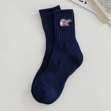 AUTUMN AND WINTER EMBROIDERED POLAR BEAR SOCKS_CWMS1052