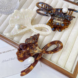 GINKGO LEAF PEARL HAIR CLAW ELEGANT FRENCH CLIP_CWAHA1347