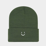 LITTLE SMILEY FACE SIMPLE EMBROIDERED KNITTED HAT_CWAH2070