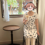 Vest Black And White Bow Print H-Shaped Apron_Cwmm5825