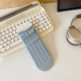 MIDDLE TUBE STRAIGHT SOCKS WITH CURLED EDGES_CWMS0899