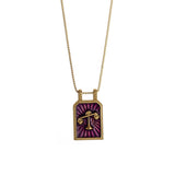 Vintage Square Zodiac Necklace With Enamel_Cwmm8840