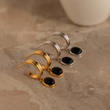 NATURAL STONE ECO FRIENDLY COLORFAST STUD EARRINGS_CWAJE5095