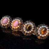 Vintage Cats Eye Hollow Distressed Earrings