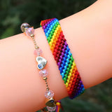 COLORFUL ROPE RAINBOW HAND WOVEN BRACELET_CWAJE0714