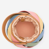 CYLINDRICAL CONTRASTING COLOR PATCHWORK BUCKET BAG_CWAB1929