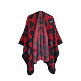 SPOT PATTERN MULTICOLOR WARM SPLIT CLOAK SHAWL_CWASC0297
