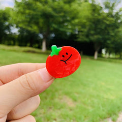 Cwaha4512_New Eggplant, Chili, Vegetable Hair Clip