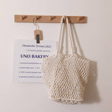 SIMPLE MESH ONE SHOULDER BEACH STRAW BAG_CWAB1884