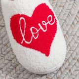 Valentines Day Red Love Cotton Slippers