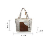 Printed Patchwork Contrast Color Canvas Bag_Cwab2692
