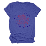 Trendy Loose Star Fireworks Graphic Tee For Women