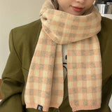 COLORBLOCK CHECKERED KNIT SCARF FOR WOMEN_CWASC1268