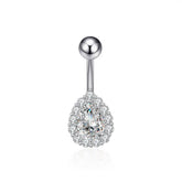 TEARDROP CZ BELLY RING COLORFUL STAINLESS STEEL_CWMM9309