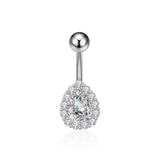 TEARDROP CZ BELLY RING COLORFUL STAINLESS STEEL_CWMM9309