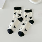 CUTE CARTOON PATTERN PURE COTTON MID CALF SOCKS_CWMS0539