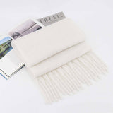 THICK MOHAIR SCARF WINTER TASSEL WRAP FOR WOMEN_CWASC1099