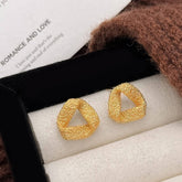 Womens Hollow Starry Sky Triangle Earrings