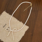 Versatile High-End Pearl Bow Necklace For Women