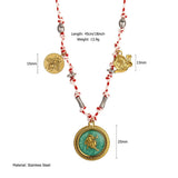 HANDMADE ZODIAC NECKLACE WITH ENAMEL CHARMS_CWMM8810
