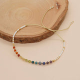 COLORFUL GRADIENT NATURAL STONE RICE BEAD BRACELET_CWMM3849