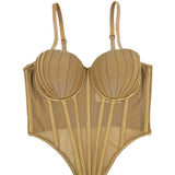 PREMIUM PLEATED HERRINGBONE CORSET WITH COASTERS_CWMM4132