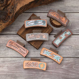 Western Cactus Feather Floral Print Hair Claw_Cwasc1627