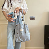 Cwab3901_Corduroy Bear Print Single Shoulder Underarm Bag