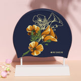 ADULT WOMENS SWIM CAP FLORAL WATERPROOF_CWMM6711