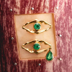 NEW EVIL EYE EMERALD GOLD NECKLACE_CWMM5336