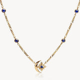ARTISTIC STAR MOON SAPPHIRE STAR NECKLACE_CWMM5509