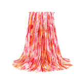 COLOR LINE PRINT SCARF GOLD ACCENT BEACH WRAP_CWASC0686