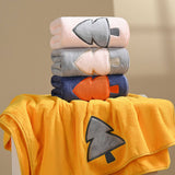 EMBROIDERED CORAL FLEECE ABSORBENT BATH TOWEL_CWMM2289