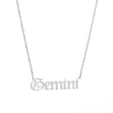 STAINLESS STEEL ZODIAC PENDANT CLAVICLE NECKLACE_CWMM2719