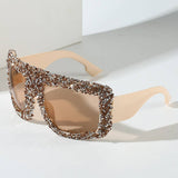 Vintage Diamond Large Frame Square Sunglasses_Cwasg0852