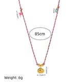EVIL EYE CHARM CHOKER COLORFUL COTTON PENDANT_CWMM6968