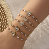 FASHIONABLE GEOMETRIC FULL DIAMOND LOVE BRACELET_CWAHA0878