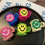 SMILEY FACE PONYTAIL HAIR CLAW CLIPS FOR WOMENS_CWAHA0291