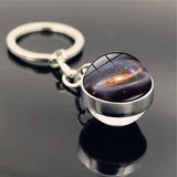 DOUBLE SIDED GLASS BALL KEYCHAIN PENDANT JEWELRY_CWMM0492