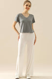Women Solid Color Baggy Wide Leg Pants_Cwblp397