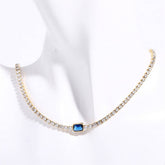 STAINLESS STEEL EMERALD ZIRCONIA NECKLACE_CWMM5557