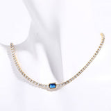 STAINLESS STEEL EMERALD ZIRCONIA NECKLACE_CWMM5557