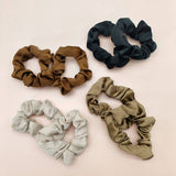 8PCS BOX SATIN SCRUNCHIES FOR FALL HAIR ACCESSORIE_CWAHA0405