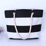 JINGPAI ROPE STRIPED PATCHWORK CANVAS BAG_CUAB0221