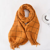 DOUBLE SIDED PLAID SCARF FOR WOMEN WINTER CHIC_CWASC0401